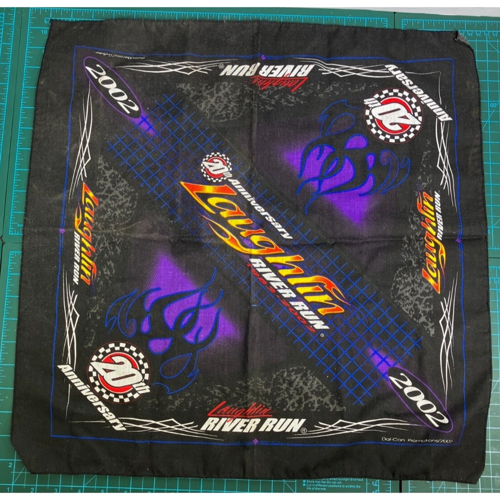 20th Annual 2002 Laughlin River Run Biker's Handkerchief NOS Motorcycle Vintage